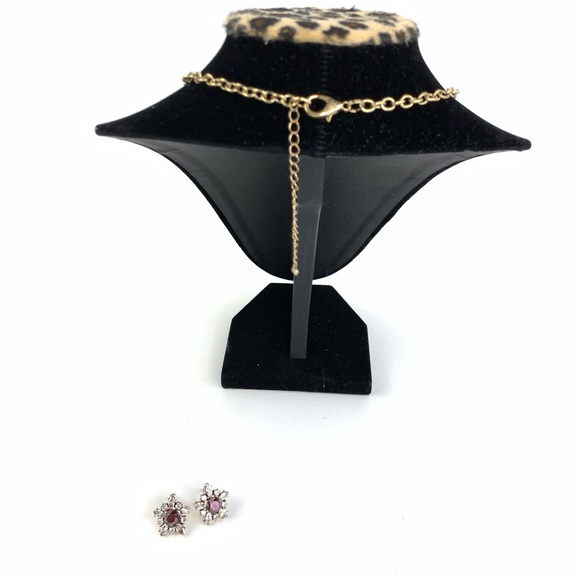 CUBIC ZIRCONIA NECKLACE AND EARRING - Picture 2 of 3